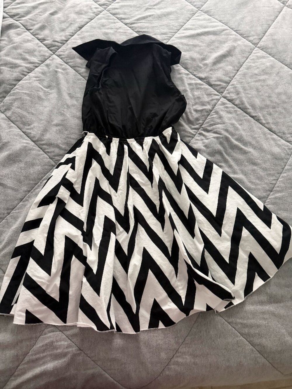 Black and White Fit and Flare Mini Dress Size Medium